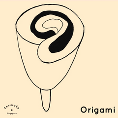 Menstrual cup origami fold fermata