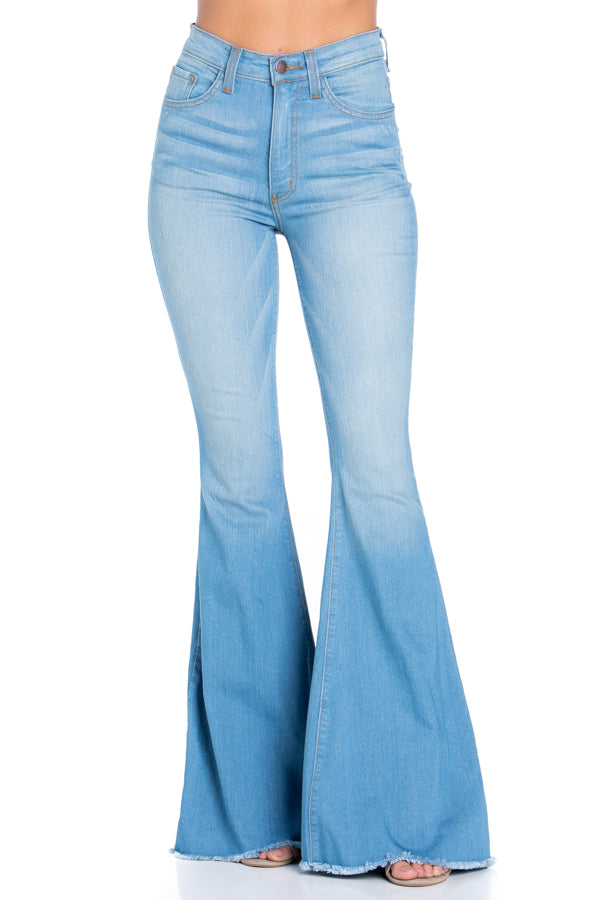 flared jeans light wash