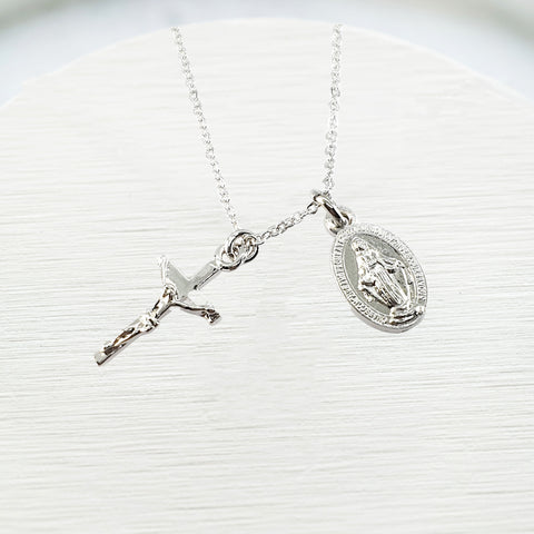 Buy LOOVE 925 Sterling Silver St Michael/St Christopher/Jesus Crucifix/St  Benedict/Virgin Mary Miraculous Medal Necklace for Men Women Archangel  Protect Us Medal Amulet Religious Jewelry Gifts Online at desertcartINDIA