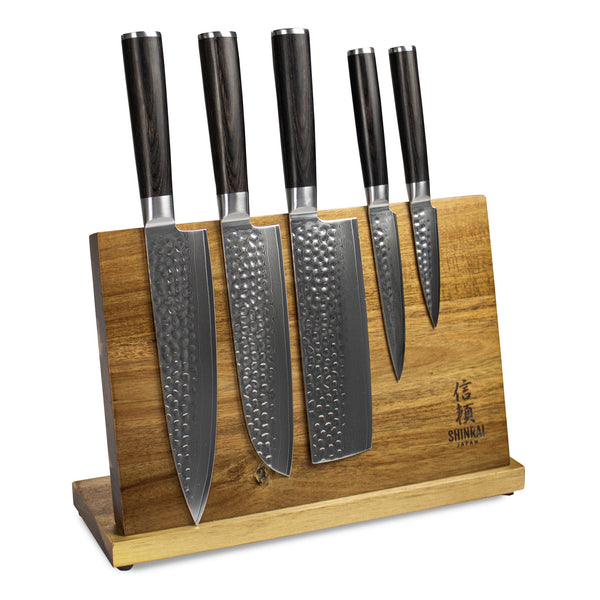 Damascus 5 Piece Kitchen Set with Pakkawood Handle - Forests, Tides, and  Treasures