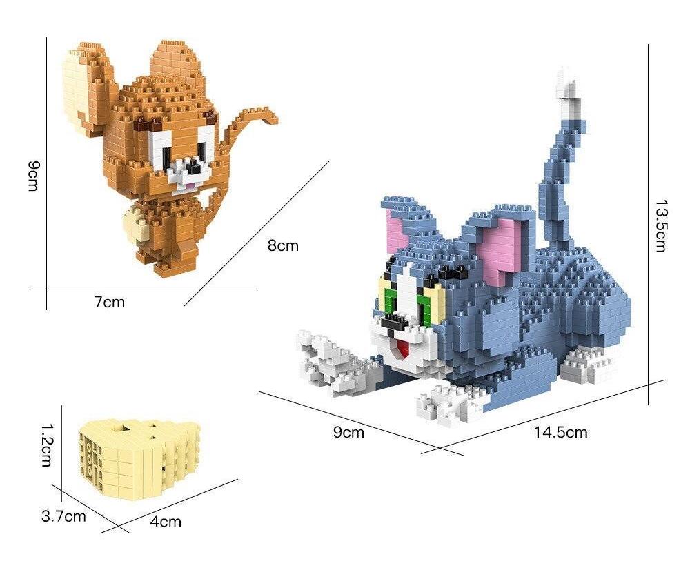 1524 Pcs Tom & Jerry Cartoon Building Blocks