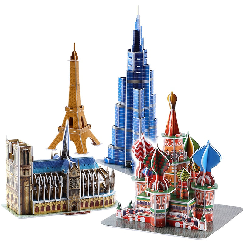 3D DIY Series of Landmarks Cardboard Puzzles