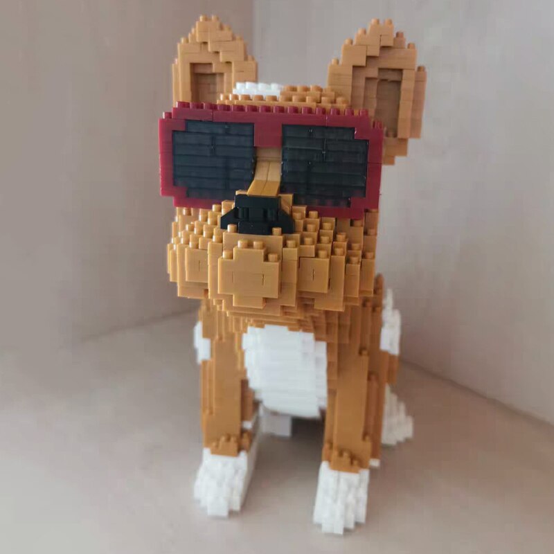 Sunglasses Bulldog Brown Dog Building Bricks