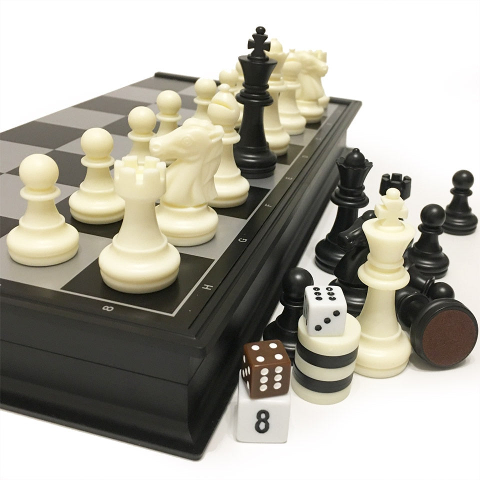 chess checkers/backgammon set deluxe