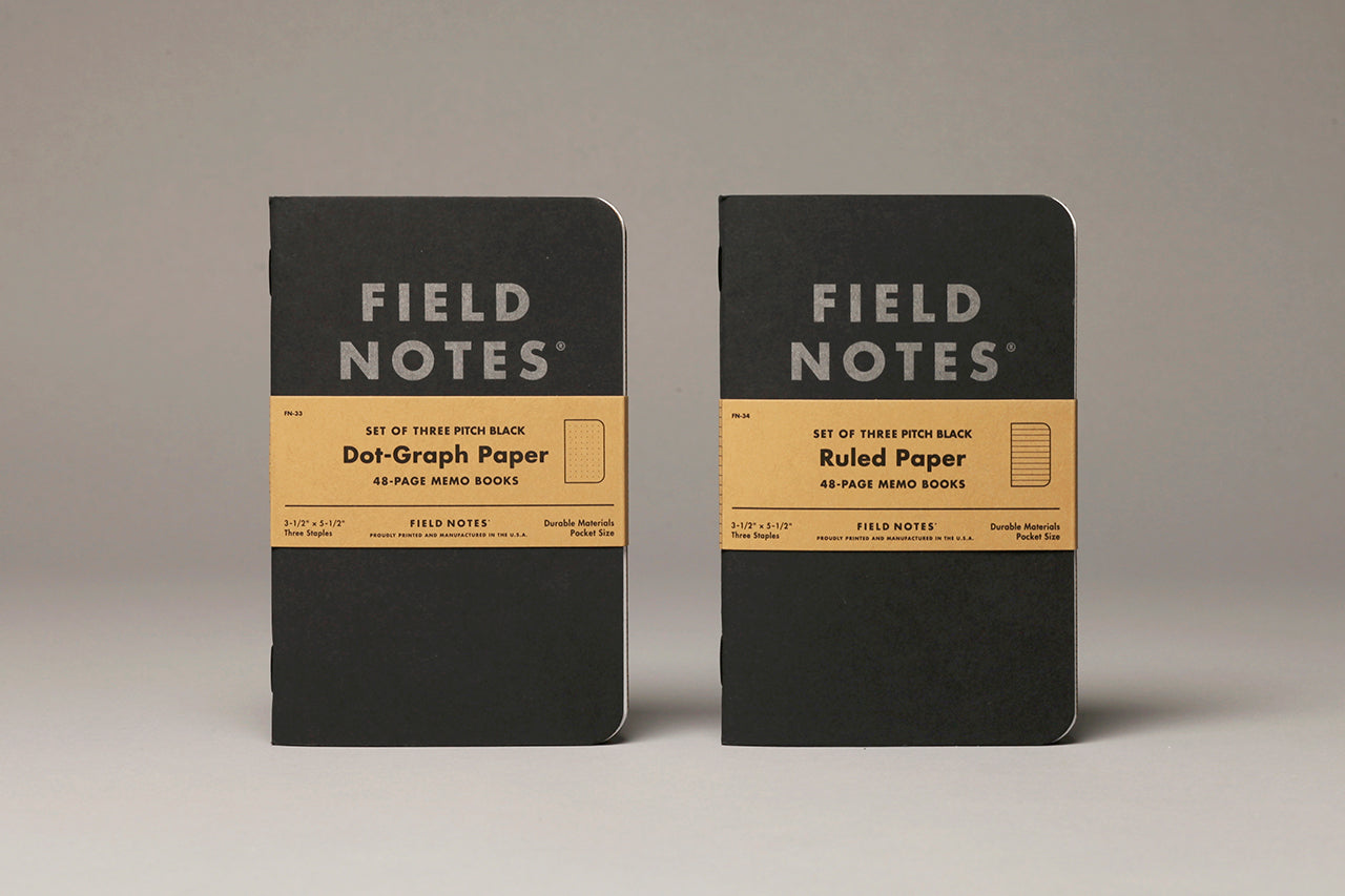 Field Notes Pitch Black Memobook - Straight, Dots