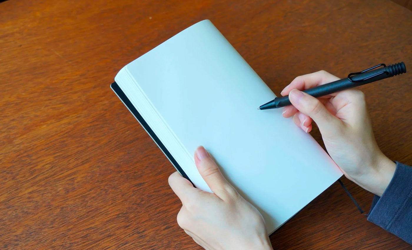 ITO Bindery Notebook Grey A5 Slim (Blank) - Open