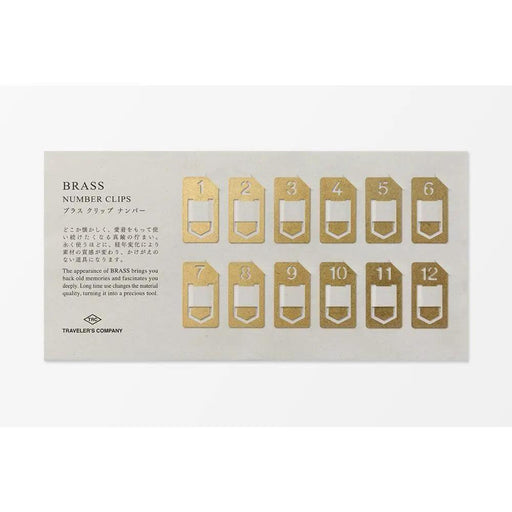 Traveler's Company Brass Template Bookmark Numbers - Tokyo Pen Shop