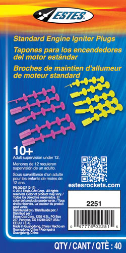 Estes /Standard Engine Plugs, for Rocket Engines, (40pcs)
