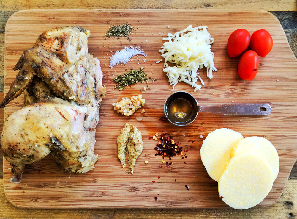 Myles Recipe: Dijon Seared Chicken with Polenta Caponata