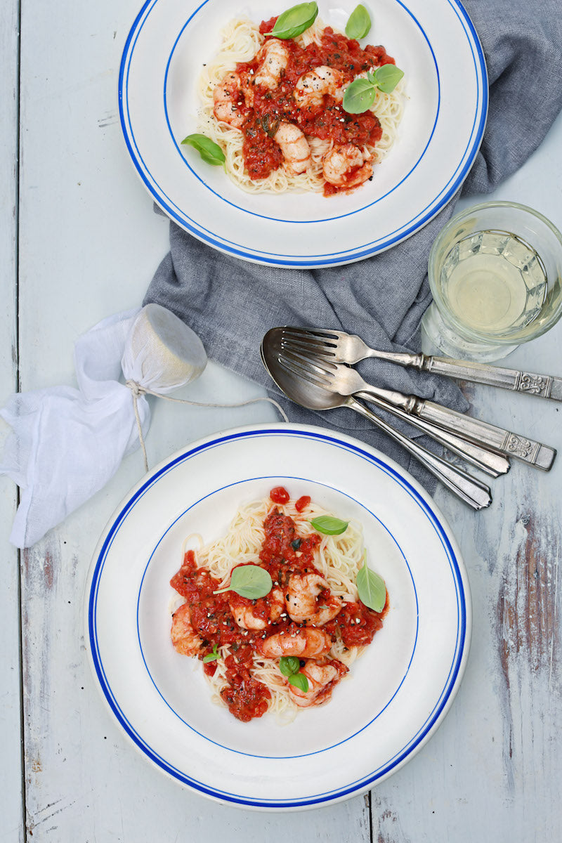 Chef Stuart O'Keeffe Angel Hair, Shrimp, Tomatoes, And Lemon