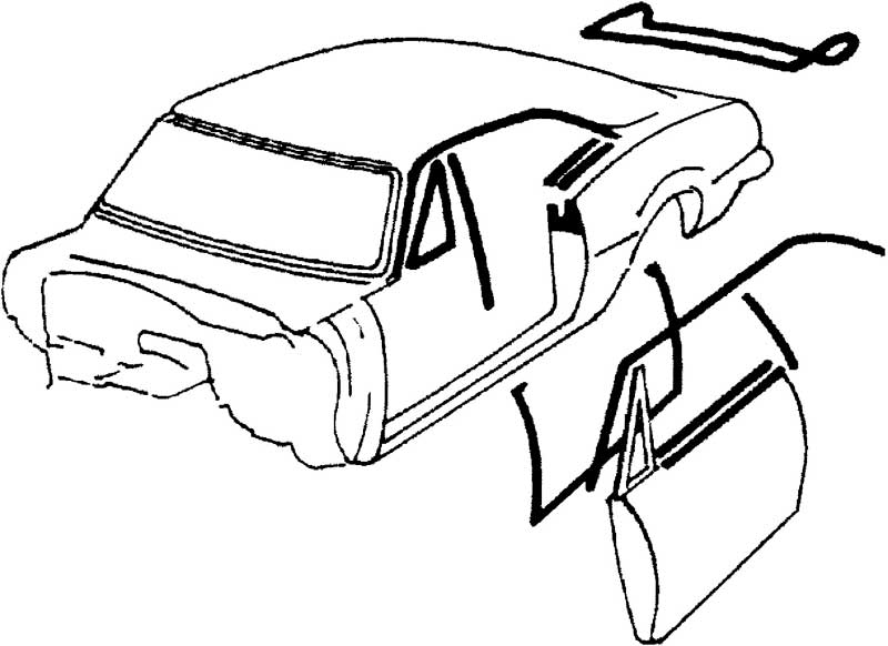 1967 Chevrolet Camaro Pontiac Firebird Door Weatherstrip Pair 