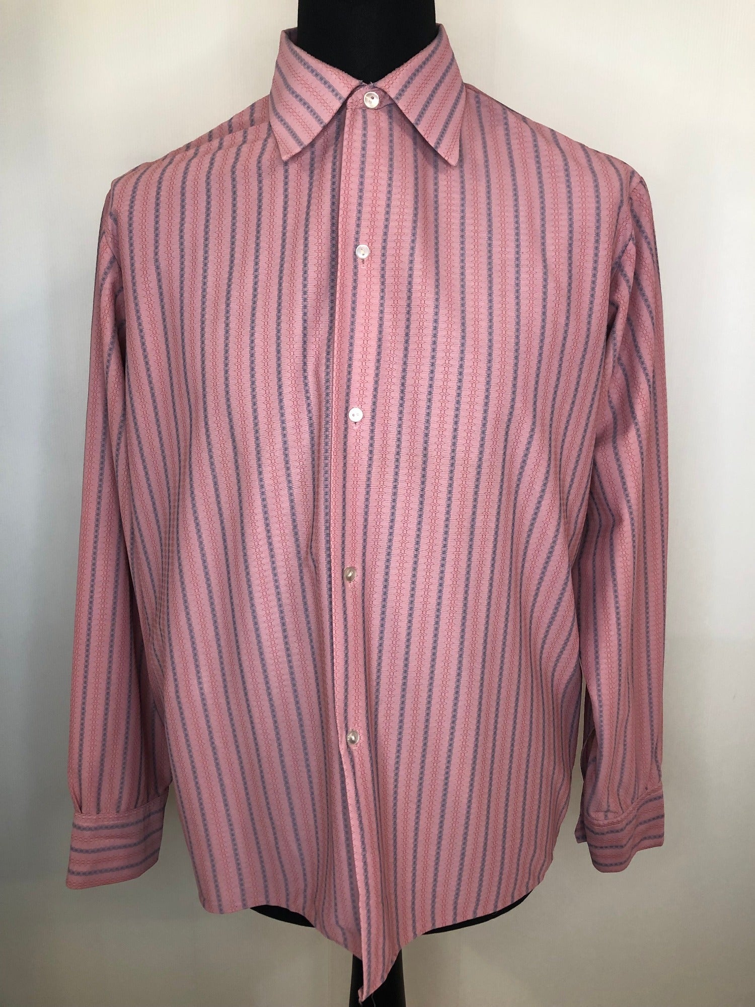 Vintage 1970s Stripe Patterned Shirt by Melmar Fashion - Size L - Urban ...