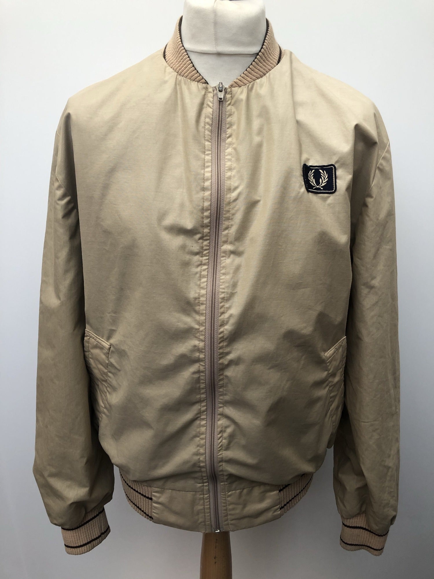 Fred Perry Sportswear Bomber Jacket - Beige - Size L - Urban Village ...