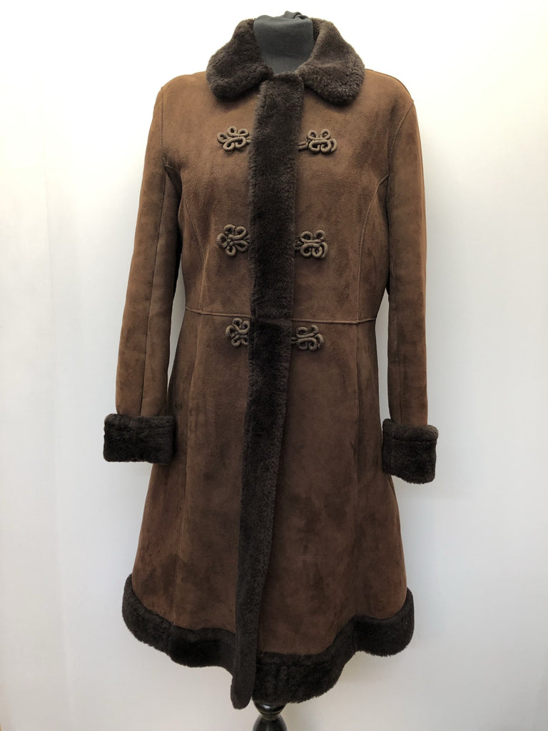 Vintage Baily's Glastonbury Suede & Sheepskin Long Length Coat in Brown ...