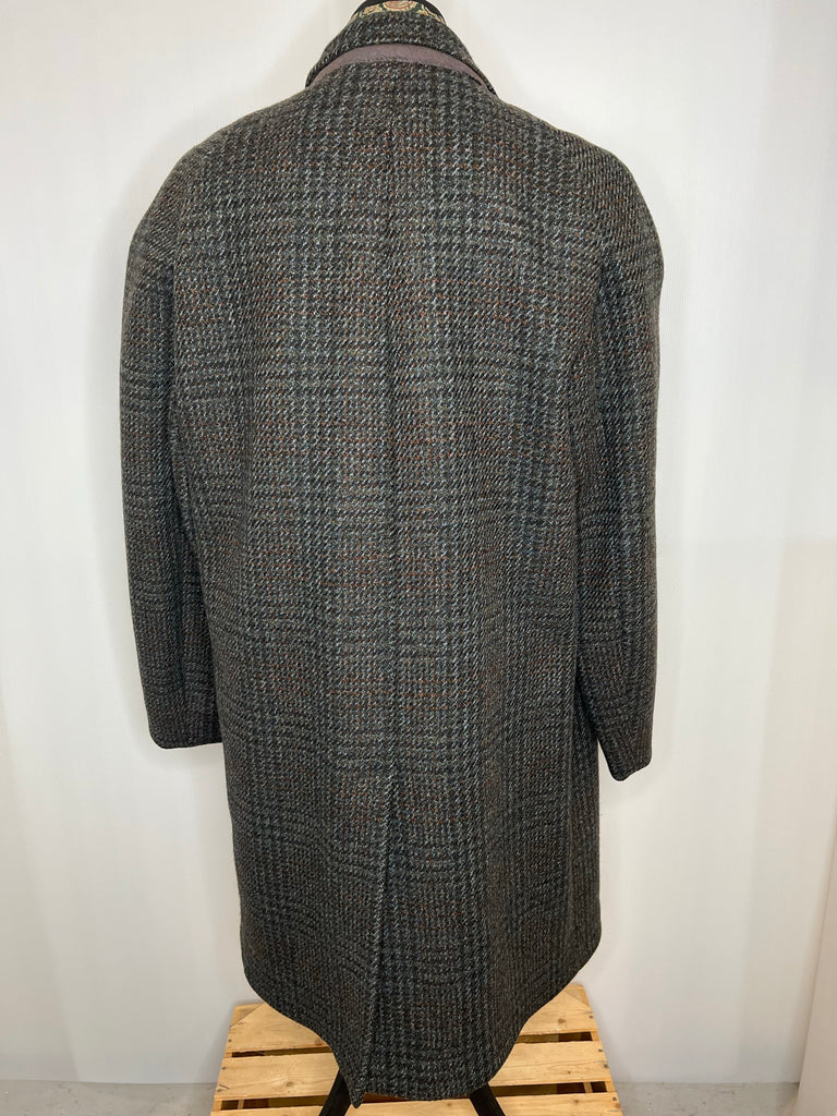 Vintage 1970s Wool Check Crombie Dunn & Co Coat - Size XL - Mens ...