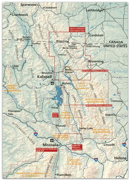 Glacier and Waterton Lakes National Parks Map – Trailhead Supply