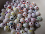 Mixed Color Random Letter Round Acrylic Beads