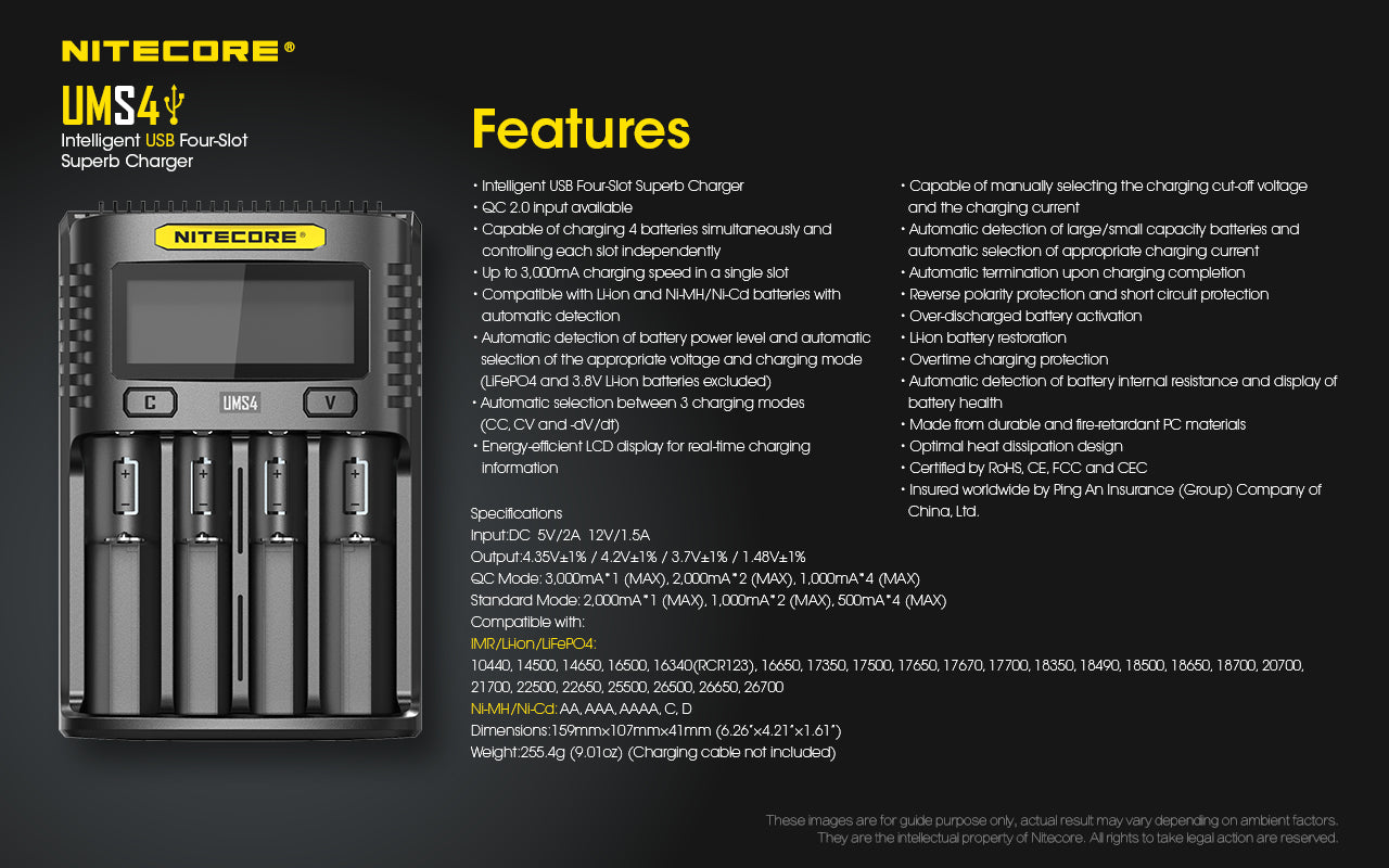 Nitecore UMS4 Battery Charger