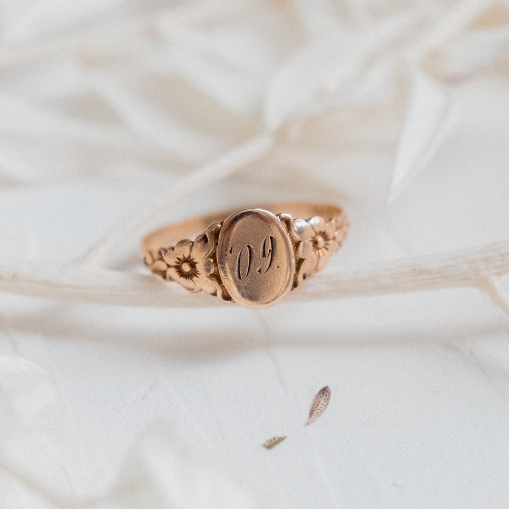 
      RESERVED FOR KJW | Ostby Barton '1909' Date (10kt) Ring – Fated Threads
    