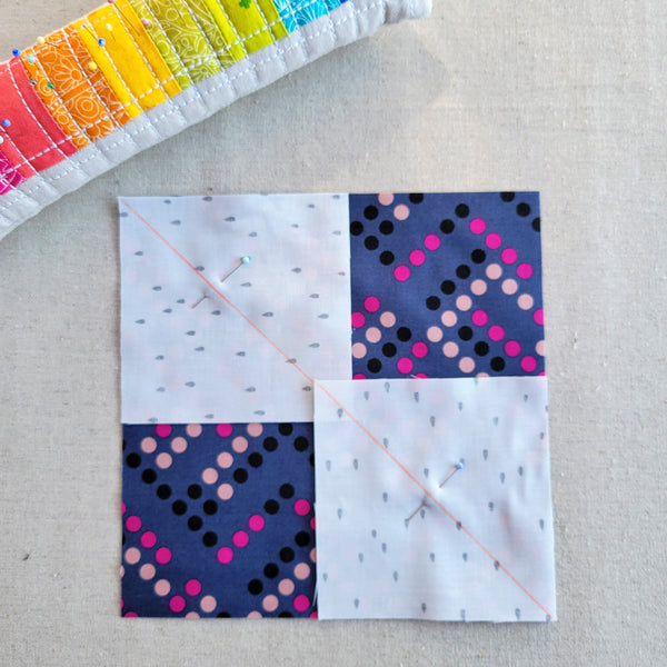 Simple Table Runner Using Flying Geese Quilt Blocks | Little Fabric Shop Free Sewing Pattern Tutorial