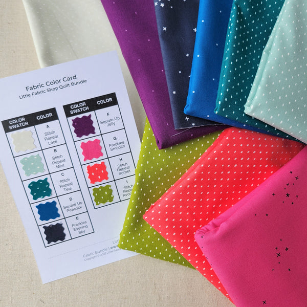 Little Fabric Shop Quilt: Rolling Squares Blocks | A Progressive Skill Quilt Tutorial & Pattern | Fabric Shop Bundle Featuring Cotton + Steel Basics Fabric