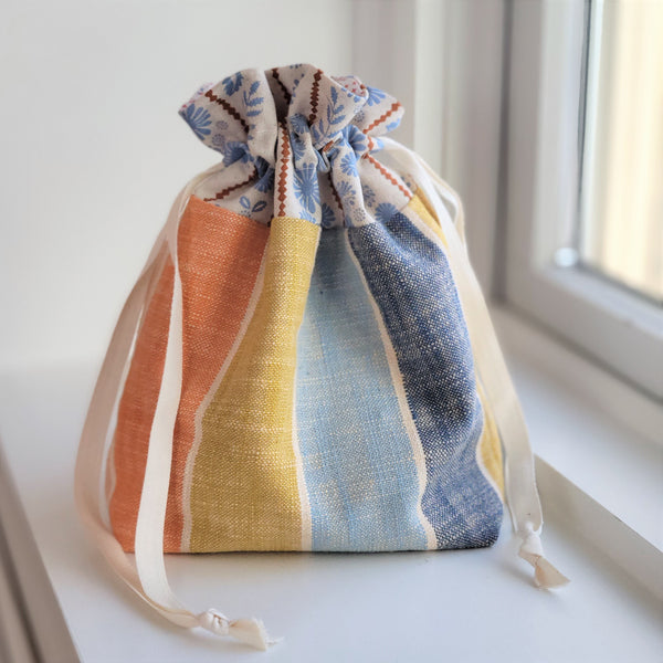 Fabric Designer Spotlight: Ruby Star Society | Little Fabric Shop Blog | Lined Drawstring Bag | Toweling Fabric