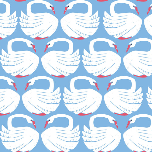 Loving Swans - Clearlake Fabric | On A Spring Day | Cotton + Steel Fabric