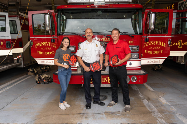 pickleball company donates pickleball equipment to local fire department