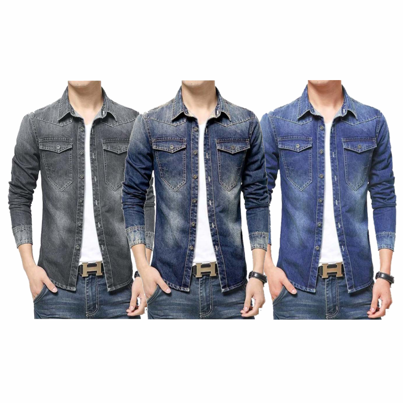 denim stylish solid comfortable shirts