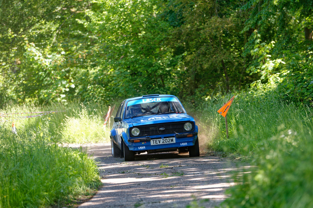 Peter Outram and Mick Munday in the LTR Ford Escort at the Rex Pets Flying Fortress Rally