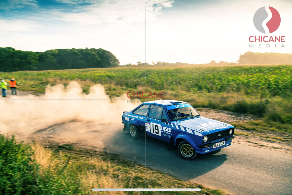 Laser Tools Racing Rally Car on stage - photo courtesy of Chicane Media