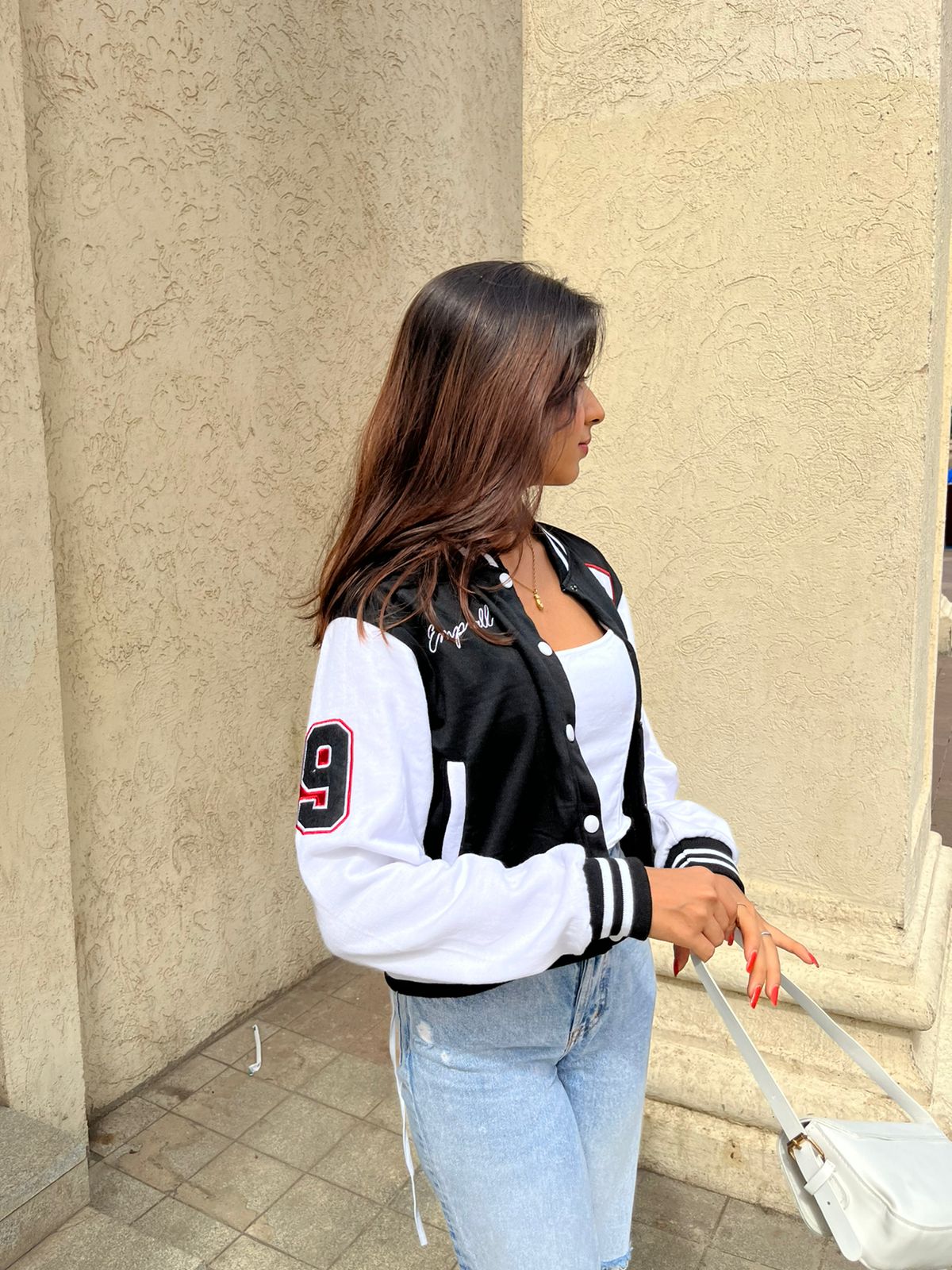 Emma Black Varsity Jacket – She Is Boutique