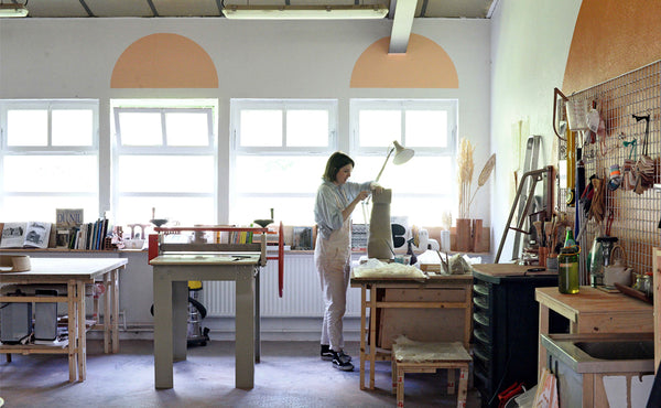 view of Lea Munsch's atelier where she creates unique art objects