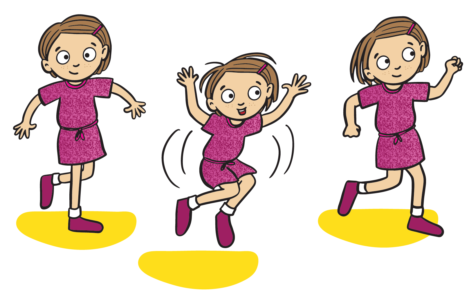 girl running and jumping 