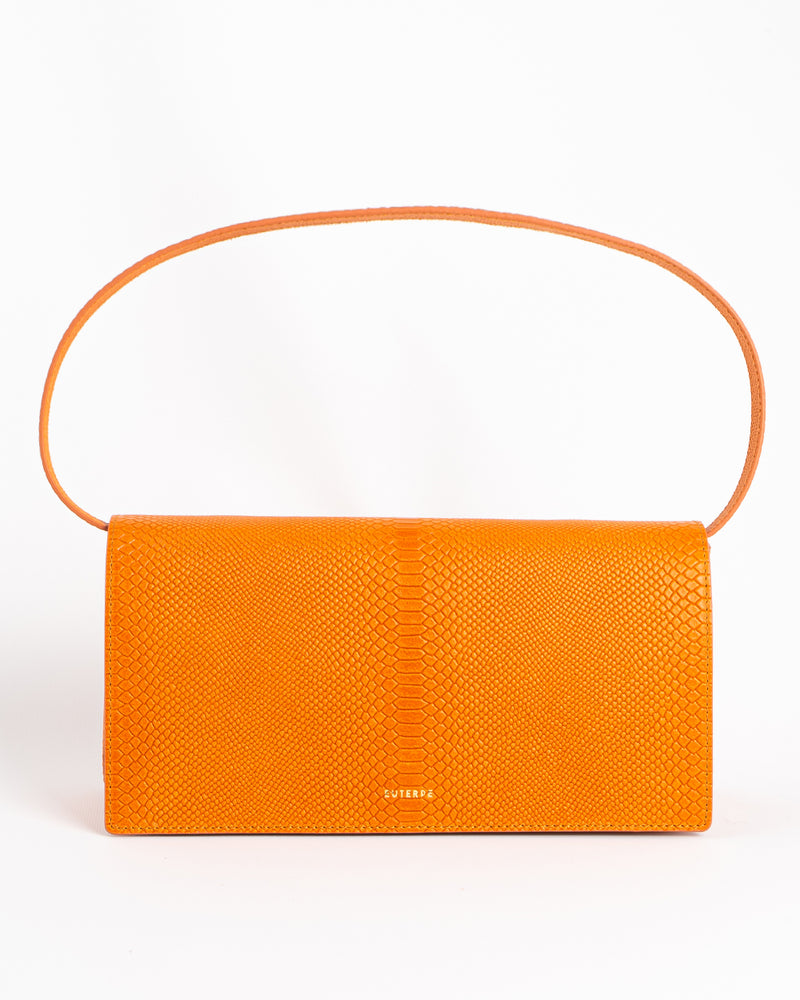 Neroli Watersnake Orange: Leather Shoulder Bag, Made in Italy – Euterpe ...