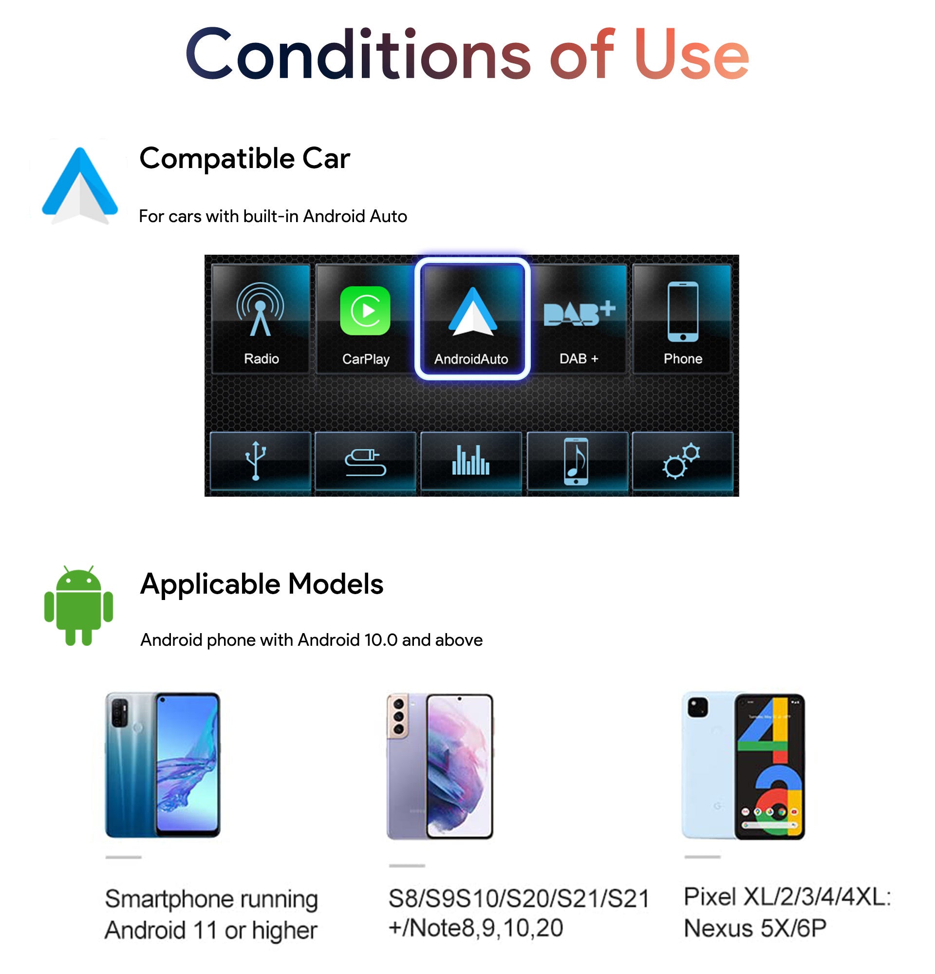 A2A-Wireless-Car-Adapter-For-Android -Auto-wireless-connection-standard-plug-and-play-conditions