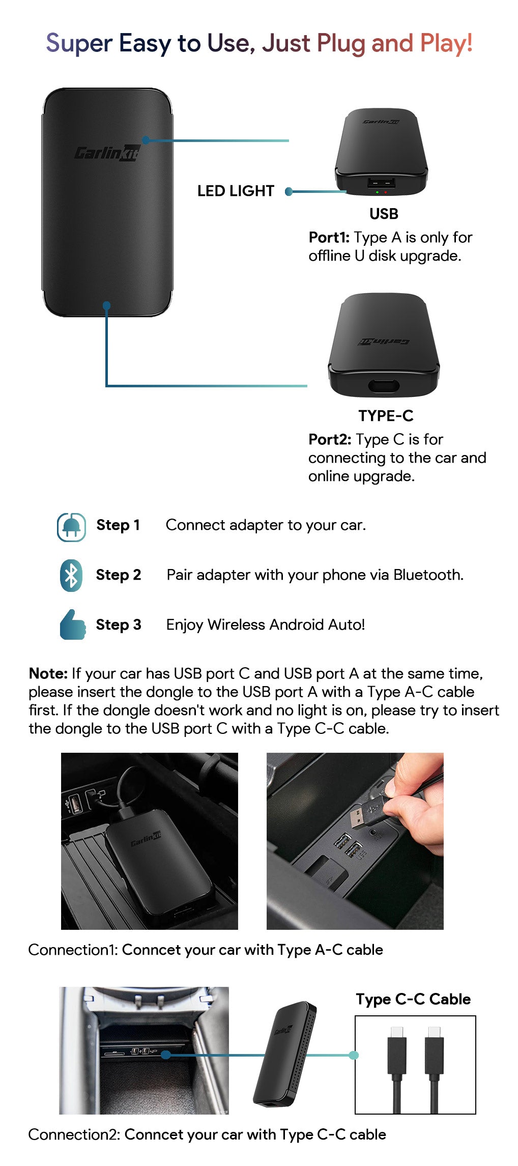 A2A-Wireless-Car-Adapter-For-Android -Auto-wireless-connection-standard-plug-and-play