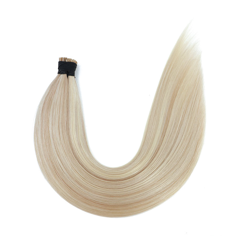 Micro Bead Hair Extensions I Tip #18a/60 Ash Blonde Platinum Blonde Mix ...