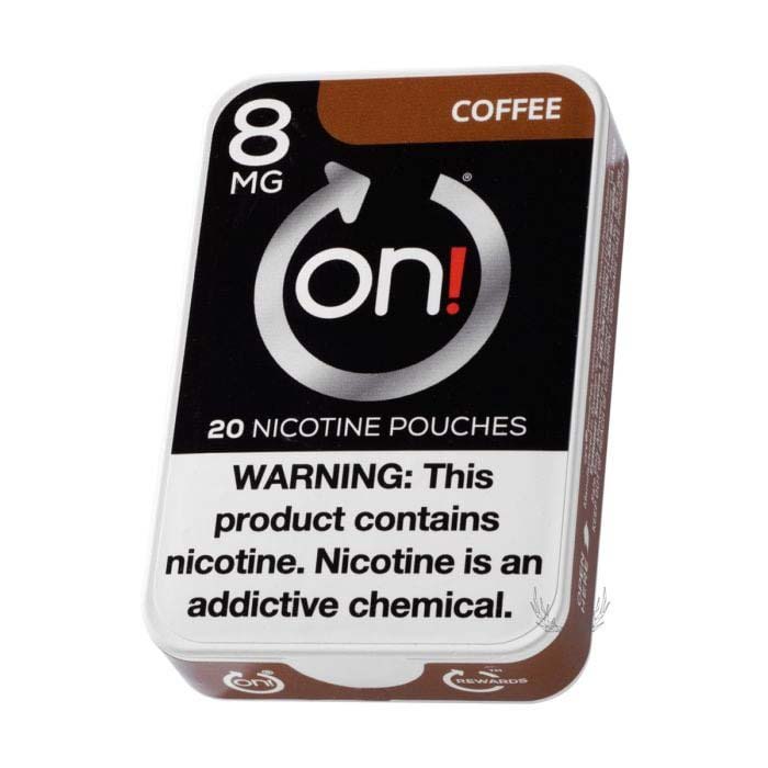 A rectangular can of on! nicotine pouches