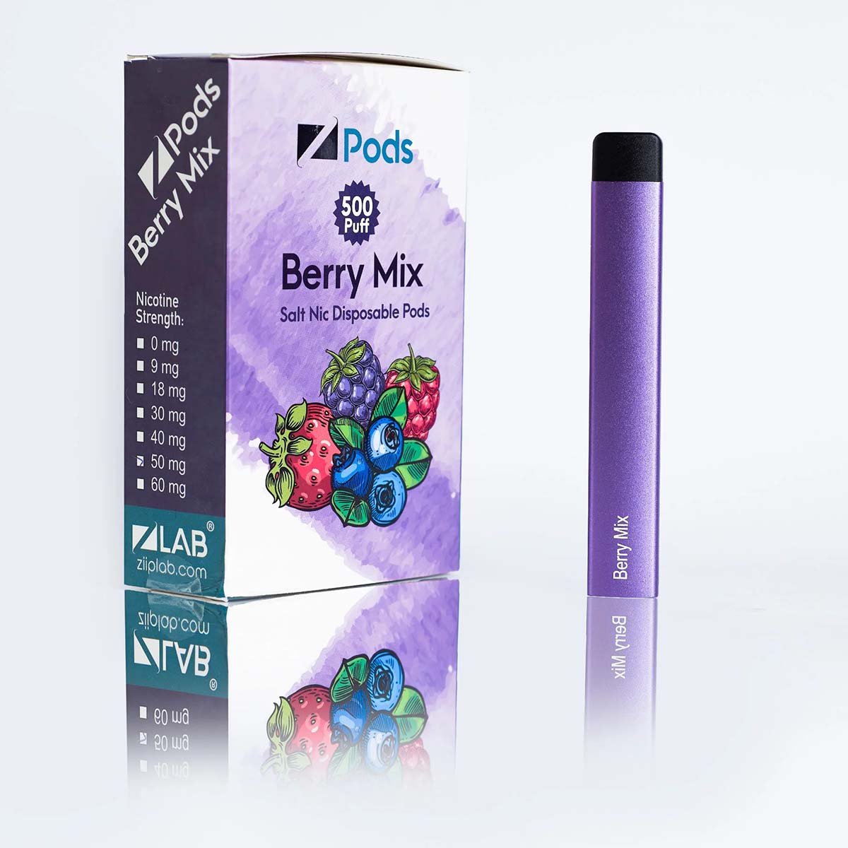 a box of Ziip Stick vapes in Berry Mix flavor