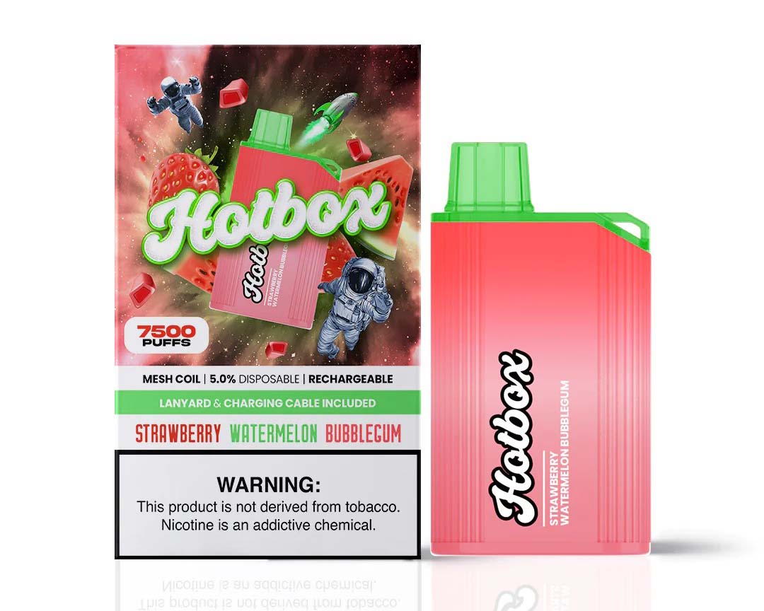 Puff Labs Hotbox disposable vapes in Strawberry Watermelon Bubblegum flavor