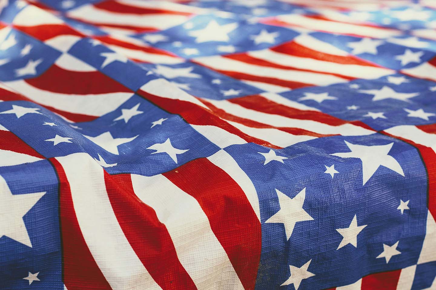 An American flag tablecloth with eight white stars instead of fifty.