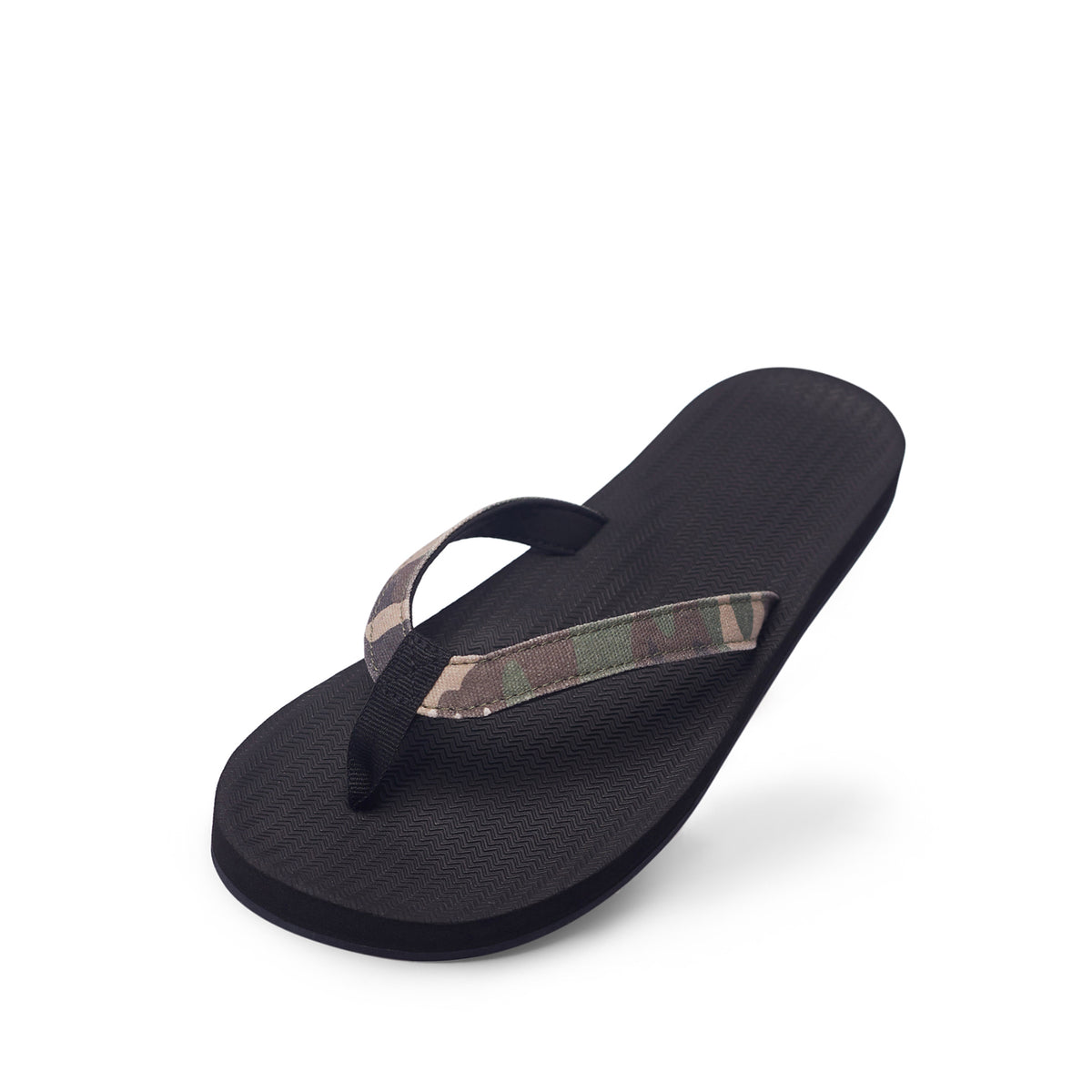 Men's Flip Flops Sneaker Sole, Black/Sea Salt Sole