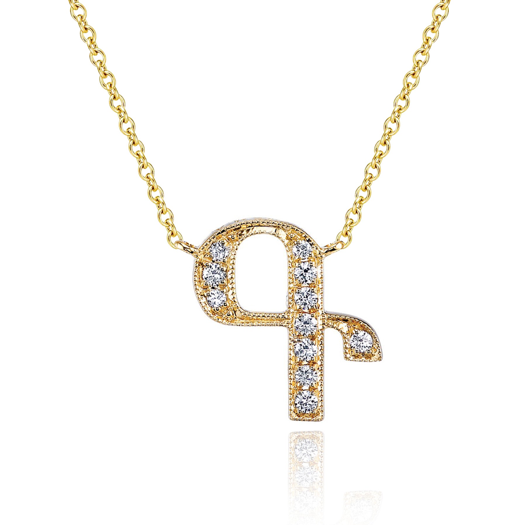 diamond armenian initial necklace