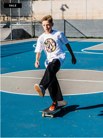 Boys Youth Circle Stone Short Sleeve Tee - White