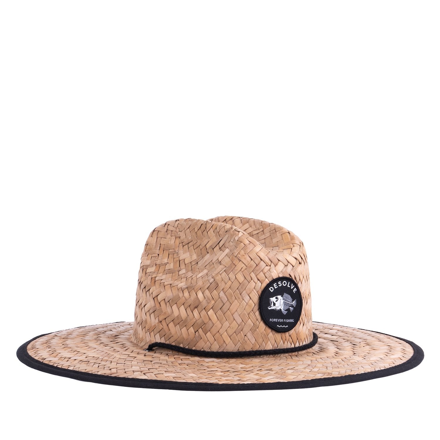 Snappy Straw Hat, 100% Rush Straw, One Size Fits Most, Brim Lining, Drawstring Fishing Hat, Mens - Desolve Supply Co.