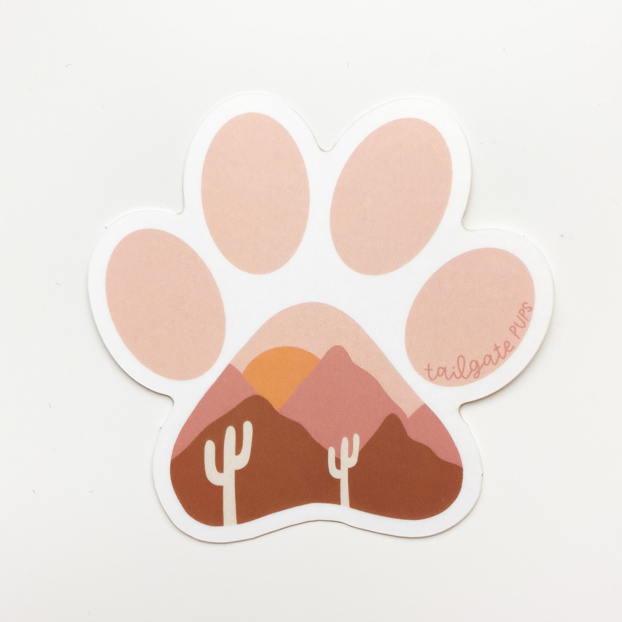 desert aesthetic paw print sticker tailgate pups