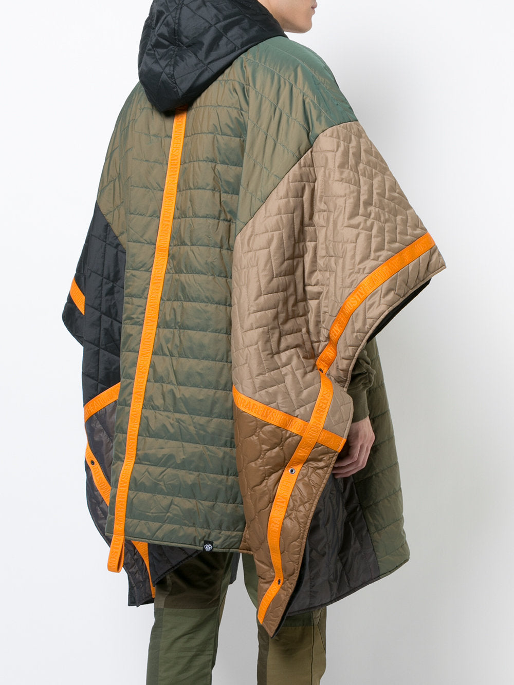 MULTI-PATTERN QUILTED COLOR BLOCKING PONCHO – Mostly Heard Rarely Seen
