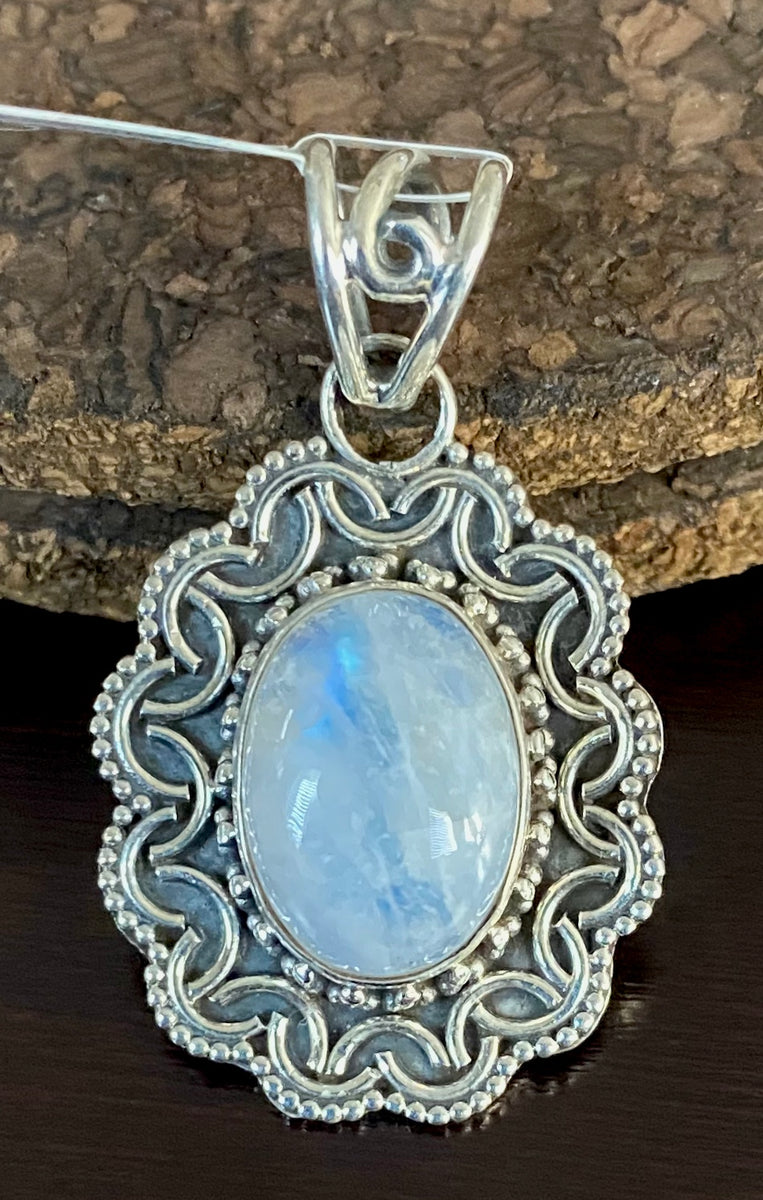 Chalcedony Pendant set in Sterling Silver also available in other ston ...