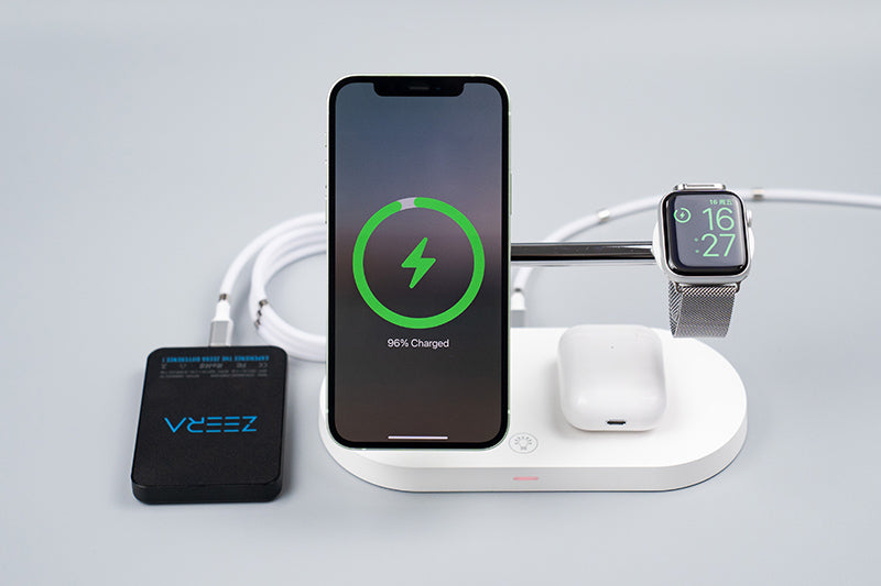ZEERA 5-in-1 Fast Wireless Charging Dock with 15W MagSafe Charger for iPhone 12, AirPods & Apple Watch